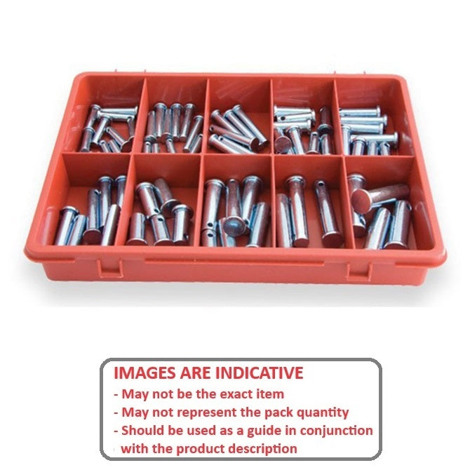 1075475 | AST-CLE-I-0083 (Each) --- Small Parts Assortment Kits - Selection Clevis Pins 83 - 15 Sizes imperial in a metal drawer - no lid - - Carbon Steel