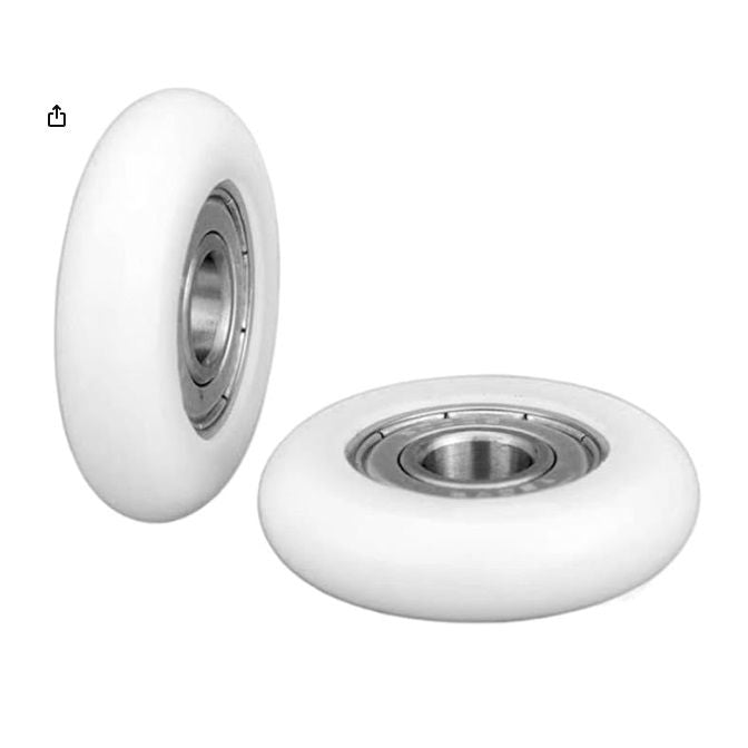 1128965 | NRV-0225-060-W-ZZ (Each) --- Nylon Tyre Through Bore Convex Rollers - 22.5x6x6 mm - Chrome Steel and Acetal Roller