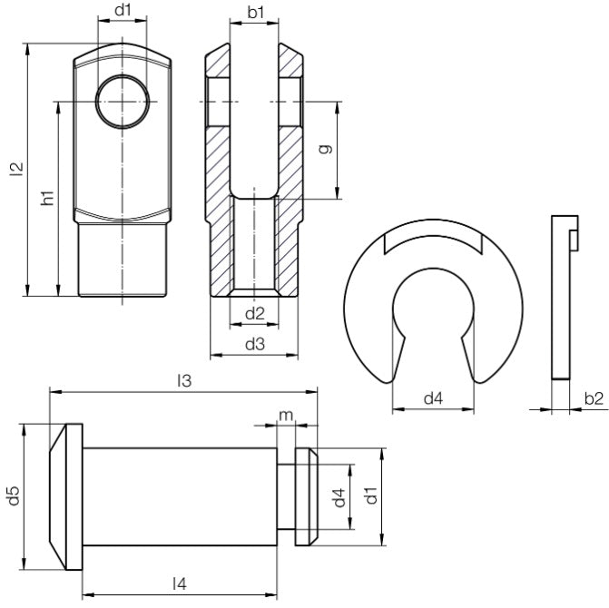 1060836 | CLJ-05.00X12-M5R (PK-10) --- Clevis Joints - 5x12 - 12.0 x 12.0 Plastic