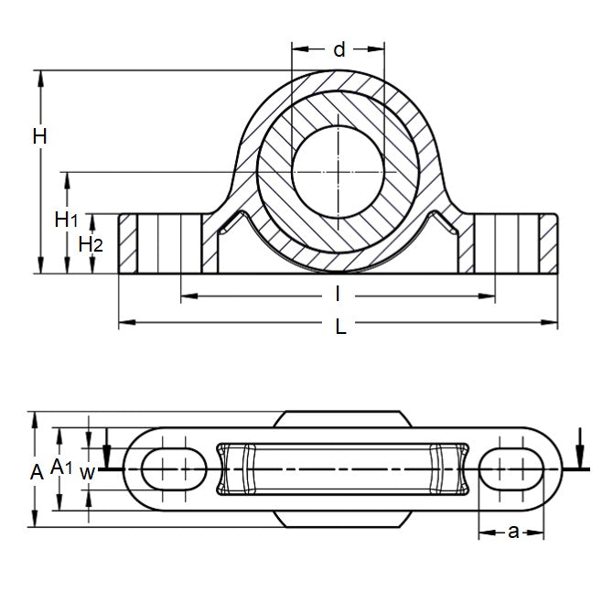 1094938 | BB-111-L280 (PK-10) --- Pillow Block Housing and Bearing Assembly - 11.11x63.5x28.96 mm Thermoplastic