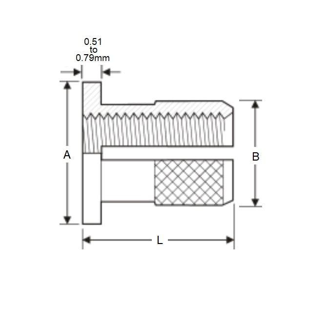 1071026 | IN-EP-064C-127-FS3 (Each) --- Expansion Inserts - 1/4-20 UNC - 6.35mm - 7.938x12.7 mm Press In - Stainless Steel 303/304 Similar to A2, 18-8 HRB80 Insert