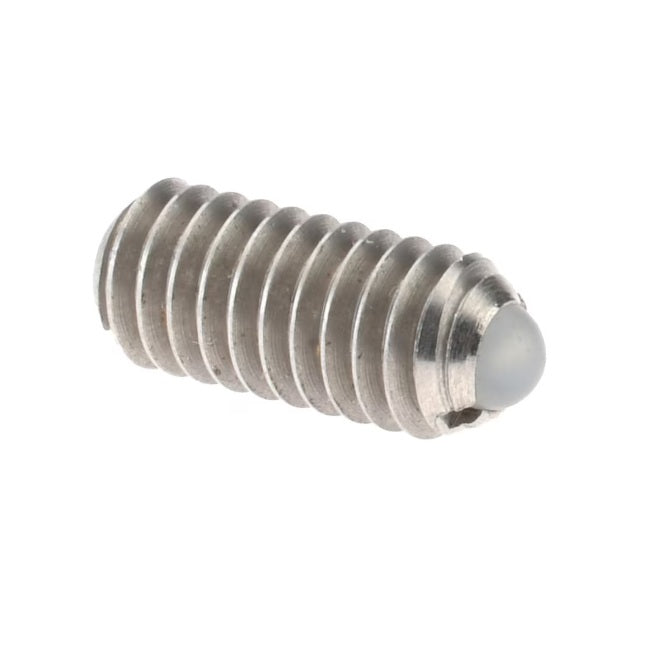 1049382 | PLBT-035F-079-S3N-004 (Each) --- Ball Threaded Plungers - 6-40 UNF - 3.5mm - 7.9 mm - 2.2 N Stainless Body - Stainless Steel 303 Grade with Nylon Ball Plunger