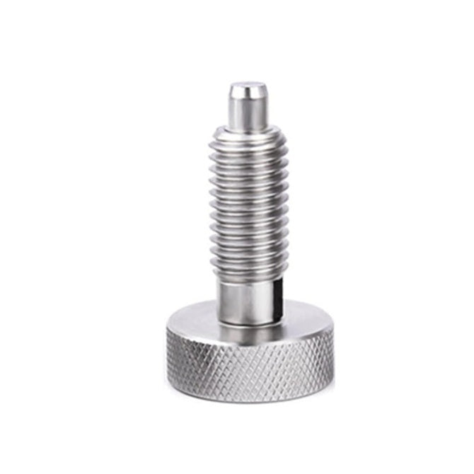 1101994 | PLST-127C-191-HKSLK-044 (Each) --- Spring Plungers - 1/2-13 UNC - 12.7mm - 19.1 mm - 4.5 N Knurled Handle - Stainless Steel Plunger
