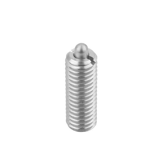 1091063 | PLBT-100M-190-CS-090 (Each) --- Ball Threaded Plungers - M10 - 10x1.5mm - 19 mm - 60 N - Steel Body with Stainless Ball Plunger