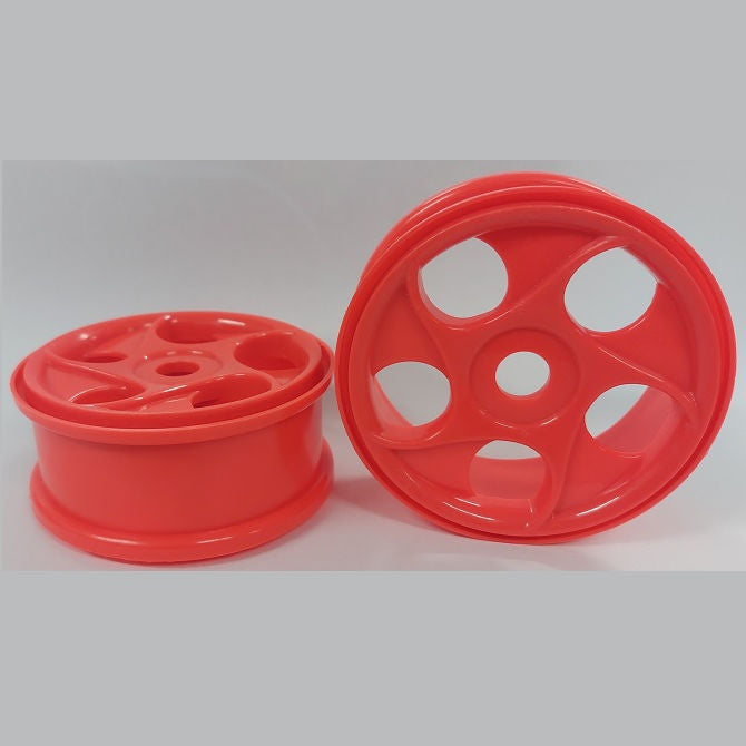 1231280 | RM-8O-080-O-5H (Per Card) --- RC Car Rims Hobby - Rim Colour Fluro Orange 5 Spiral Spoke Eighth Scale - Aluminium Rim