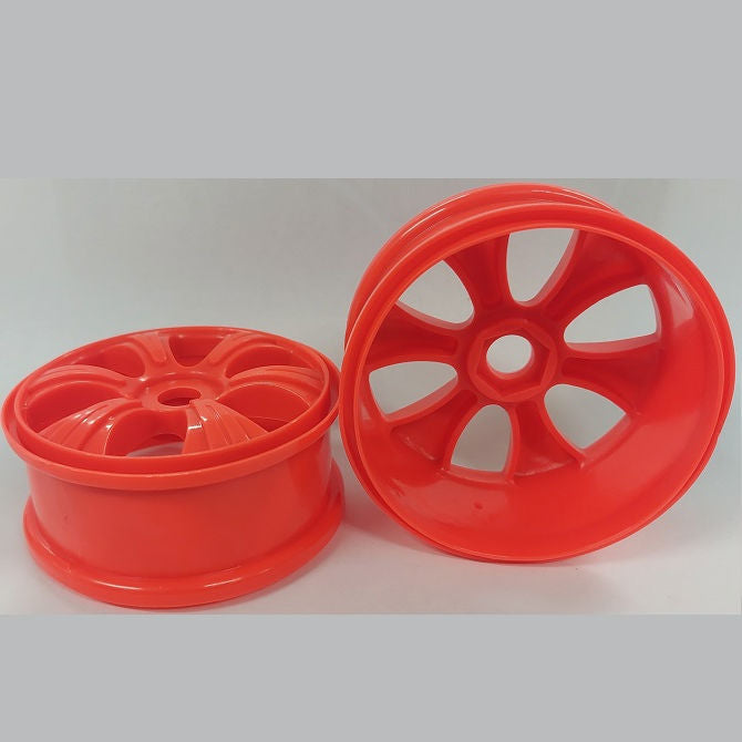 1231468 | RM-8O-080-R-5L (Per Card) --- RC Car Rims Hobby - Rim Colour Red 7 Spoke Eighth Scale - Aluminium Rim