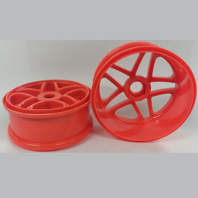 1231285 | RM-8O-080-R-5T (Per Card) --- RC Car Rims Hobby - Rim Colour Red 5 Split Spoke Eighth Scale - Plastic Rim