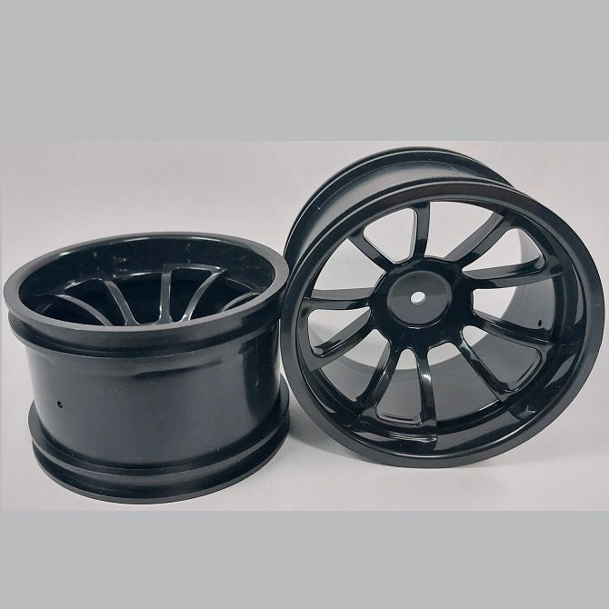 1231587 | RM-XM-078-BK-10 (Per Card) --- RC Car Rims Hobby - Rim Colour Black 10 Spoke Monster Truck Tenth Scale - Aluminium Rim
