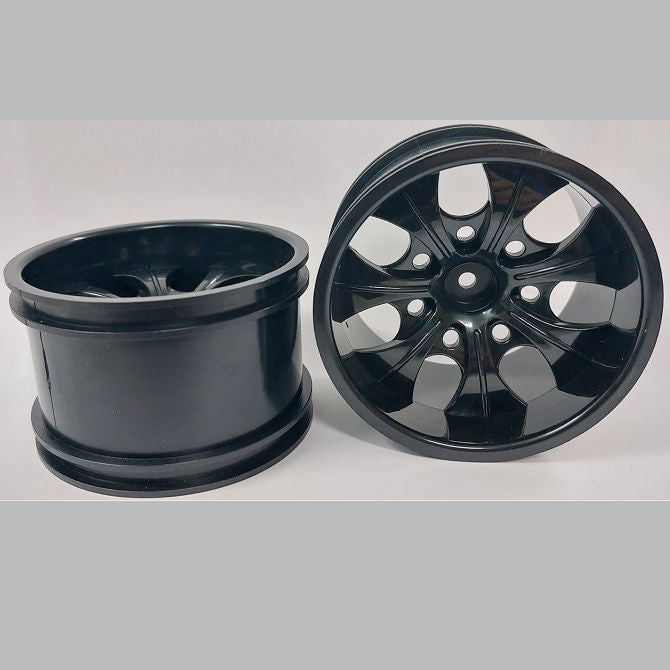 1231465 | RM-XM-078-BK-7 (Per Card) --- RC Car Rims Hobby - Rim Colour Black 7 Spoke Monster Truck Tenth Scale - Aluminium Rim