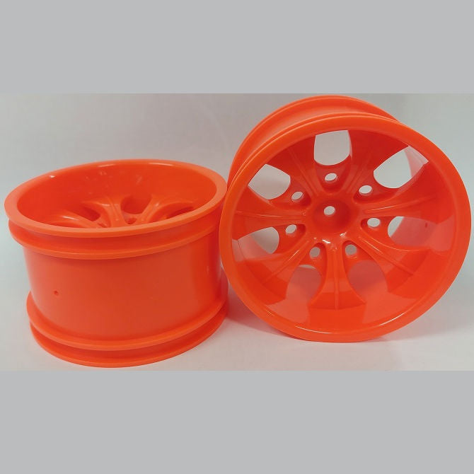 1231467 | RM-XM-078-R-7 (Per Card) --- RC Car Rims Hobby - Rim Colour Red 7 Spoke Monster Truck Tenth Scale - Aluminium Rim