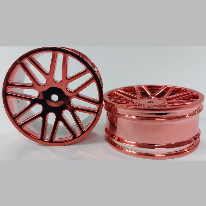 1231858 | RM-XO-060N-MR-16 (Per Card) --- RC Car Rims Hobby - Rim Colour Metallic Red 16 Spoke Tenth Scale - Aluminium Rim