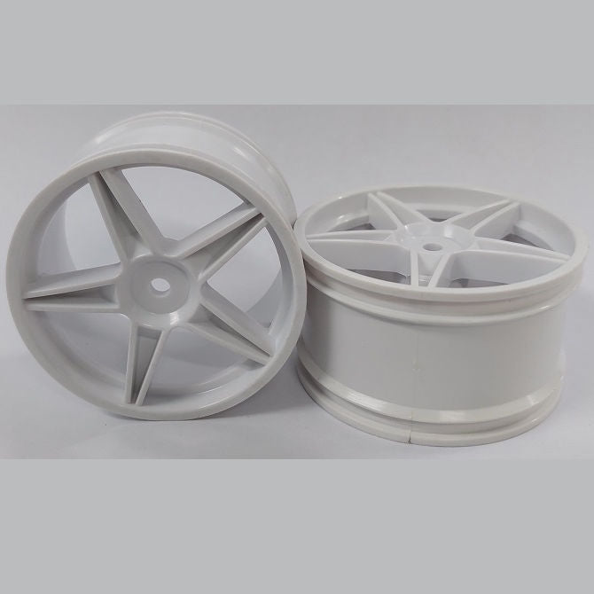 1231291 | RM-XO-060W-W-5 (Per Card) --- RC Car Rims Hobby - Rim Colour White 5 Spoke Tenth Scale - Aluminium Rim