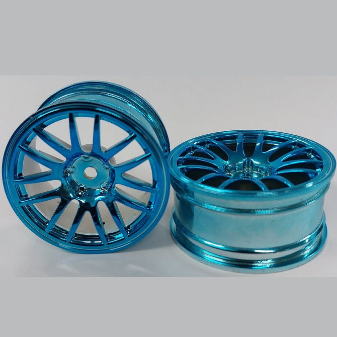 1231681 | RM-XR-052-BU-12 (Per Card) --- RC Car Rims Hobby - Rim Colour Blue 12 Spoke Tenth Scale - Aluminium Rim
