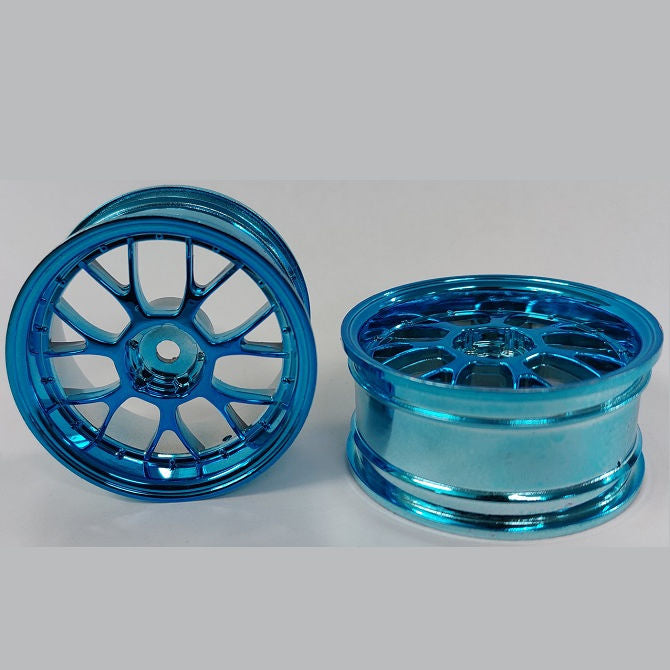 1231467 | RM-XR-052-BU-7K (Per Card) --- RC Car Rims Hobby - Rim Colour Blue 7 Fork Spoke Tenth Scale - Plastic Rim