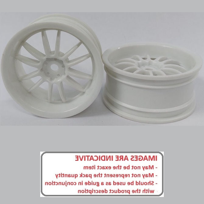 1231690 | RM-XR-052-W-12 (Per Card) --- RC Car Rims Hobby - Rim Colour White 12 Spoke Tenth Scale - Aluminium Rim