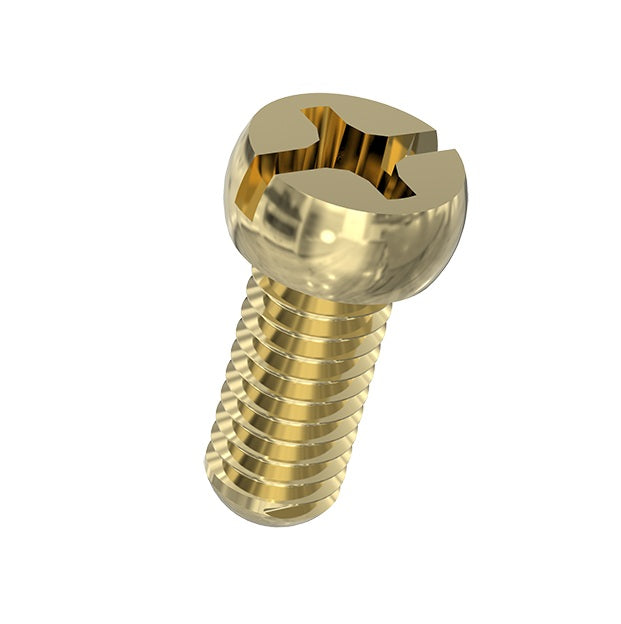1053057 | SC040M-012-F-PH-BR (PK-10) --- Fillister Head Screws - M4 - 4x0.7mm - 12 mm - Brass Phillips Screw