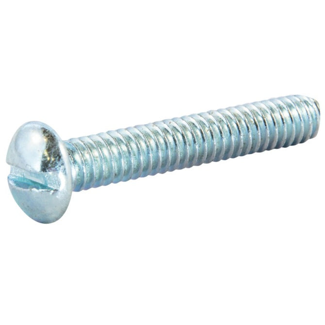 1047225 | SC032W-038-R-SL-CZ (PK-100) --- Round Head Screws - 1/8-40 BSW - 3.175mm - 38.1 mm - Zinc Plated Steel Screw