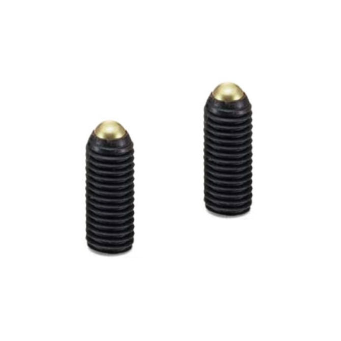 1052397 | SS040M-0165-CS-BR-RB (Each) --- Rolling Ball Tip Socket Set Screws - M4 - 4x0.7mm - 15.7 mm - Carbon Steel with Brass tip Screw