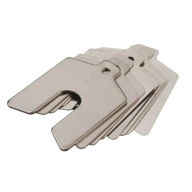 1000958 | SHMPS-42265 (PK-5) --- Slotted Shims - Thickness 0.125 inch 0.625 - 2 inch x 2 inch Imperial Sizes - Carbon Steel Shim