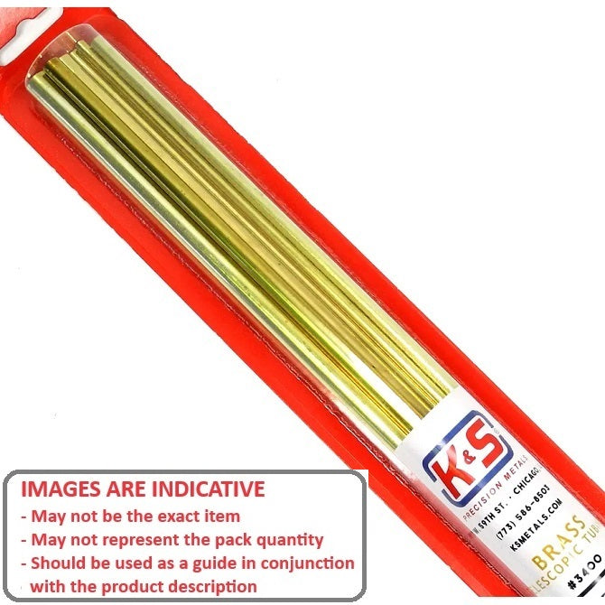 1152758 | AST-TUB-BRS-12 (Each) --- Small Parts Assortment Kits - Selection Tubing 12 - Telescoping Tubing 300mm Long - Brass