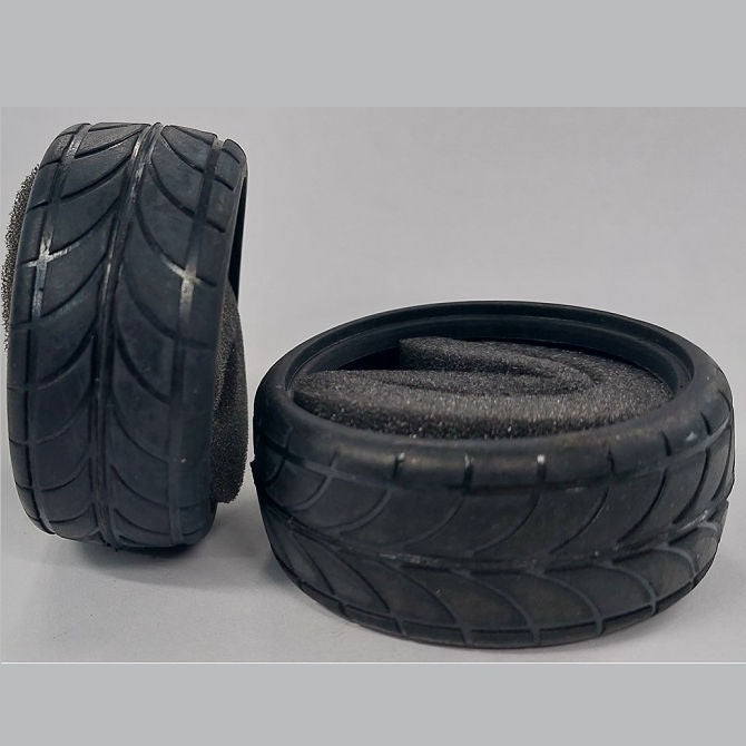 1232712 | TY-XR-063-26-DA (Per Card) --- RC Car Tyres Hobby - Type Double Arrow Pattern 63x26 mm Tenth Scale - Plastic Tyre