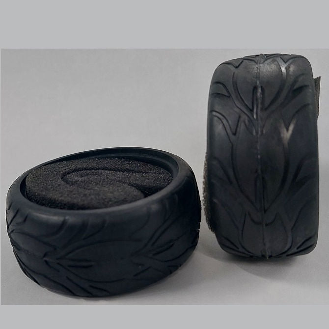 1232716 | TY-XR-063-26-FL (Per Card) --- RC Car Tyres Hobby - Type Flame Pattern 63x26 mm Tenth Scale - Natural Rubber Tyre