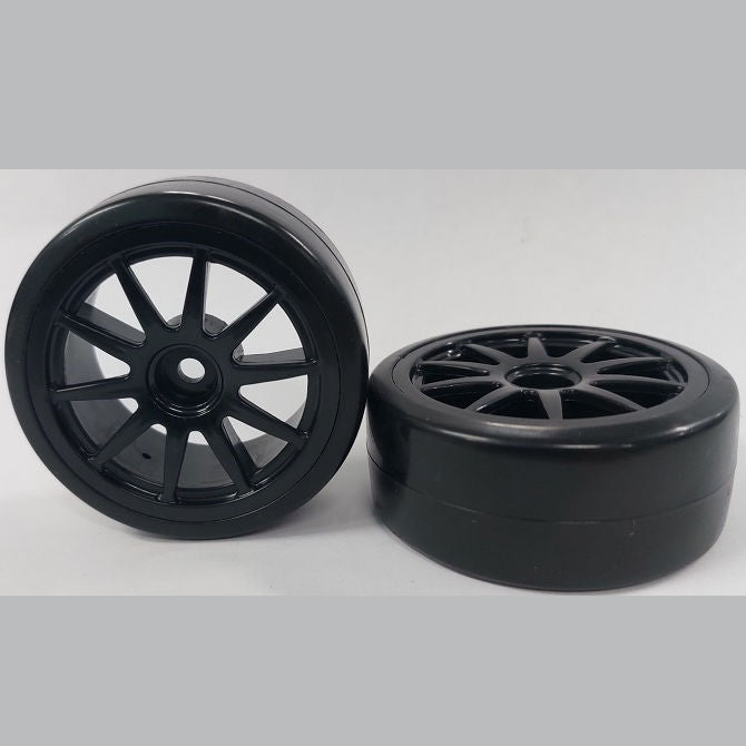 1039536 | WH-XD-063-26-BK-10-BK (PK-4) --- RC Car Wheels Hobby - Rim Colour Black 10 Spoke - Black Tenth Scale - Plastic Wheel