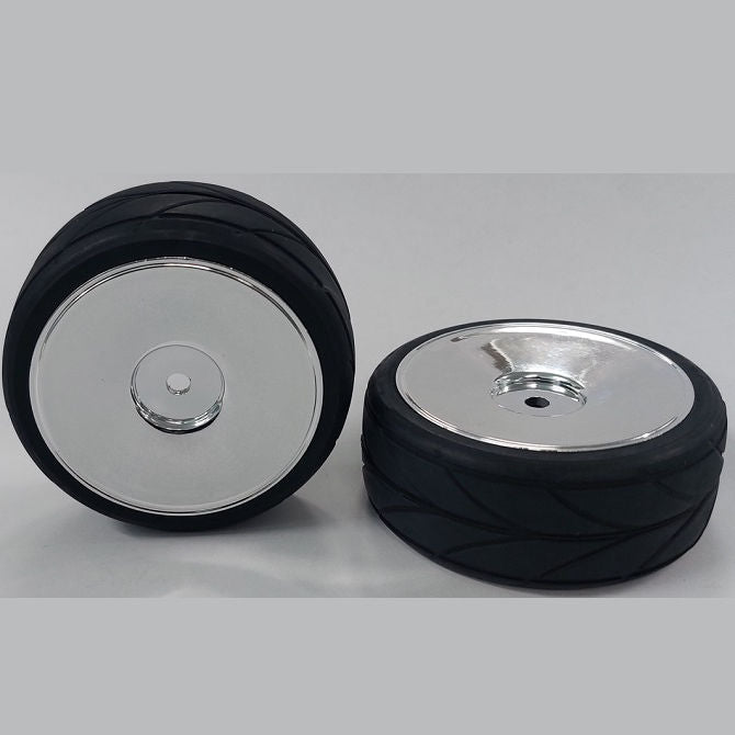1051221 | WH-XR-063-26-A-BS-SOL (Per Card) --- RC Car Wheels Hobby - Rim Colour Bright Silver Solid - Black Tenth Scale - Plastic Wheel