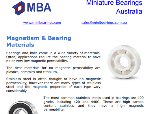 Magnetism & Bearing Materials