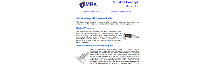 Measuring Miniature Parts Information