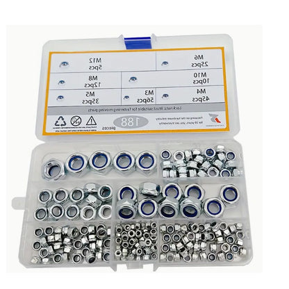 1127759 | AST-NNM-0188 (Each) --- Small Parts Assortment Kits - Selection Nuts 188 - 304 Stainless Nylon Insert Lock Nuts - Stainless Steel 304 Similar to A2, 18-8 HRB80