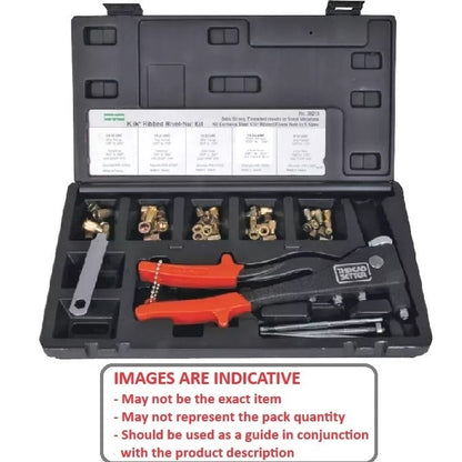 1137329 | AST-RIV-I-NUT-0050 --- All Assortment Kits - Inserts 50 Imperial Rivet Nuts plus tool and mandrels Ribbed Style Rivet Nuts, tool and mandrels