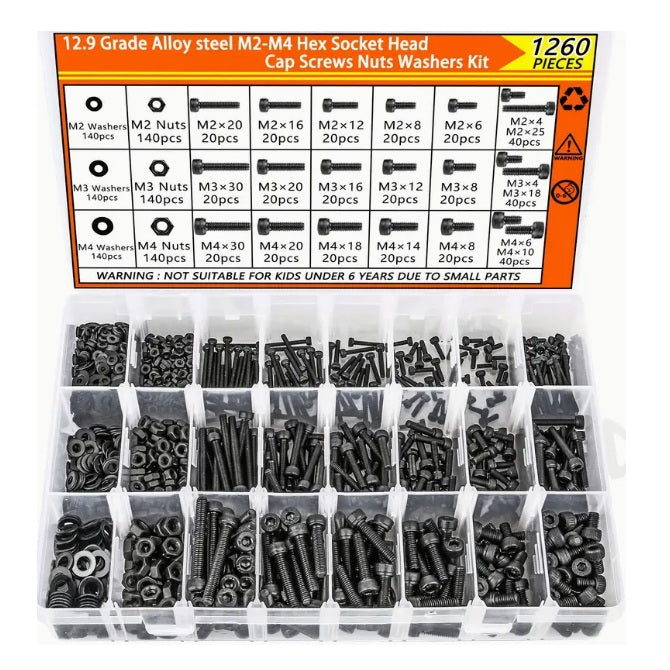 All Assortment Kits - Selection Screws 1260 - Metric Cap Screws, washers and nuts - Alloy Steel
