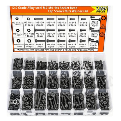 All Assortment Kits - Selection Screws 1260 - Metric Cap Screws, washers and nuts - Alloy Steel