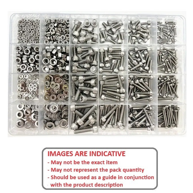 1063922 | AST-CAP-MS-880 (Each) --- Small Parts Assortment Kits - Selection Screws 880 - Metric Cap Screws, Washers and Nuts - Stainless Steel 304 Similar to A2, 18-8 HRB80