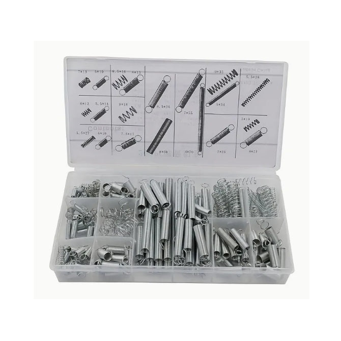 All Assortment Kits - Selection Springs 200 - 20 sizes of metric Extention and Compression Springs - Zinc Plated Steel