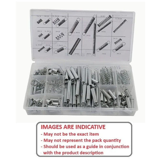1150265 | AST-SPR-EX-COM-A-0200 (Each) --- Small Parts Assortment Kits - Selection Springs 200 - Metric Extention and Compression Springs - 20 Sizes - - Zinc Plated Steel
