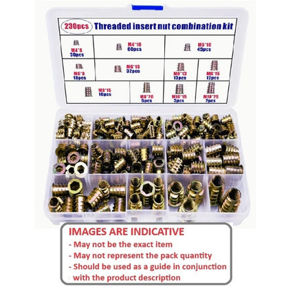 1119329 | AST-TIW-0230 (Each) --- Small Parts Assortment Kits - Selection Inserts 230 - Threaded for Wood - Steel