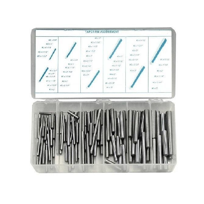 1151169 | AST-TAP-0-5-0100 --- Assortment - Taper Pins x 100 No.0 to No.5, 3/4 to 2 inches long