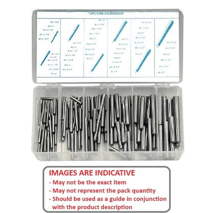 1151166 | AST-TAP-1-7-SS-0090 --- Assortment - Taper Pins x 90 Stainless Steel No. 1 to No 7, 1 inch to 4 inch long