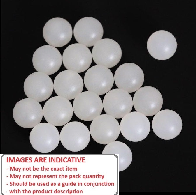 Sfera di plastica 3,97 mm - Polipropilene - Grado di precisione 2 - Bianco sporco - MBA (confezione da 5)