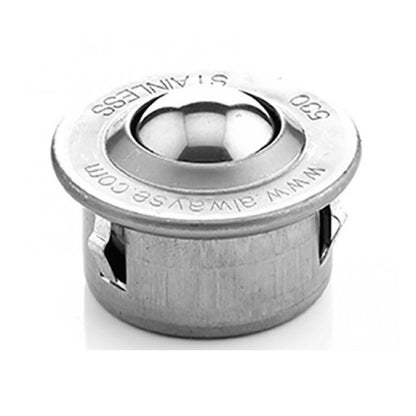 Flange Mount Ball Transfer Units - 55 kg - 6.7x24 mm - Stainless Steel AISI 420C and Zinc Plated Mild Steel