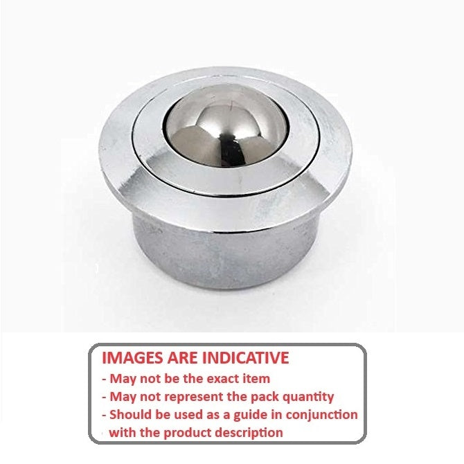 1194712 | BTU0120-010-F-SS-HD (Each) --- Flange Mount Ball Transfer Units - 120 kg - 9.8x36 mm Heavy Duty - Stainless Steel AISI 420C and 303 Grades