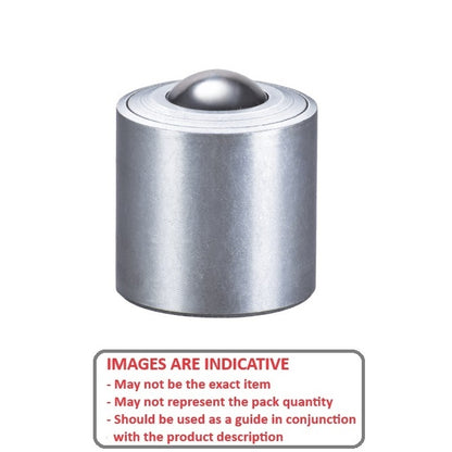 1090159 | BTU0010-010-P-Z-SL (Each) --- Spring Loaded Ball Transfer Units - 10 kg - 9.5x36.5 mm Unflanged - Steel Zinc Plated