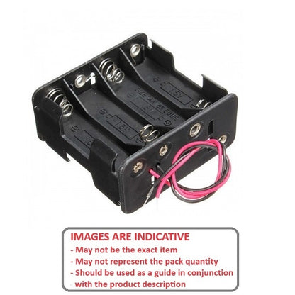 1000024 | BAT-HOL-AA-08-4SB (2 Pcs) --- Holders Battery Accessories - AA Battery Holder 8 x AA (2 Rows of 4) 58 x 60 x 30