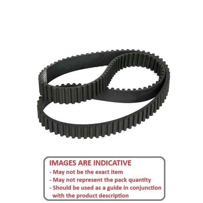 Cinghia dentata 92 denti curvi 4 mm di larghezza mm - Neoprene rivestito in nylon metrico con cavi in ​​fibra di vetro - Nero - Passo curvo lineare GT 2 mm - MBA (confezione da 1)