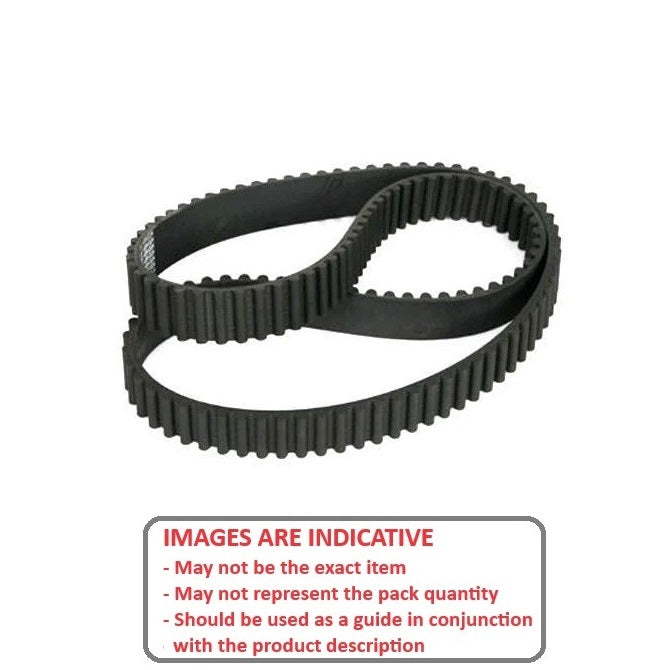 Cinghia dentata 88 denti curvi 6 mm di larghezza mm - Neoprene rivestito in nylon metrico con cavi in ​​fibra di vetro - Nero - Passo curvo lineare GT 2 mm - MBA (confezione da 1)