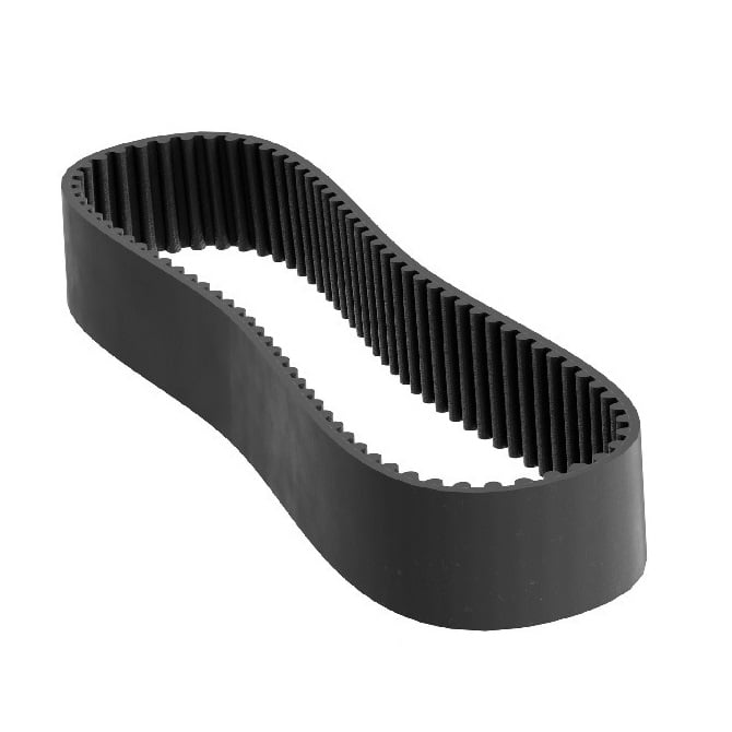 Cinghia dentata 34 denti larghezza 15 mm - Neoprene rivestito in nylon metrico con cavi in ​​fibra di vetro - Nero - Passo curvo lineare HTD 3 mm - MBA (confezione da 1)