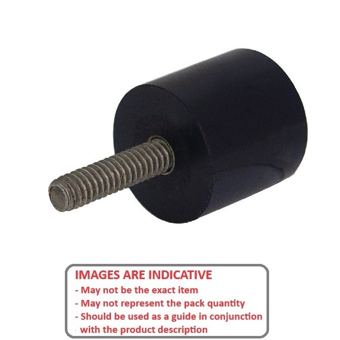 1151272 | AU-802RS (PK-4) --- Cylindrical Male Thread Bumpers - 38.1x31.75 mm - 3/8-16 UNC - 9.53mm - Standard - Polyurethane Bumper