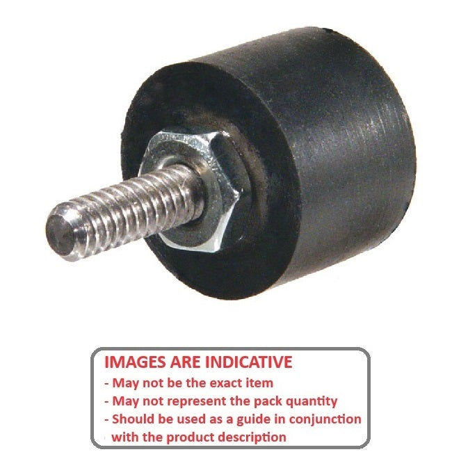 1120576 | FRB-30RS (Each) --- Cylindrical Male Thread Bumpers - 19.05x15.875 mm - 5/16-18 UNC - 7.94mm - x 1/2 Standard - Neoprene Rubber Bumper